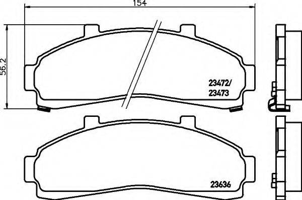 HELLA 8DB355009941 Комплект тормозных колодок, дисковый тормоз