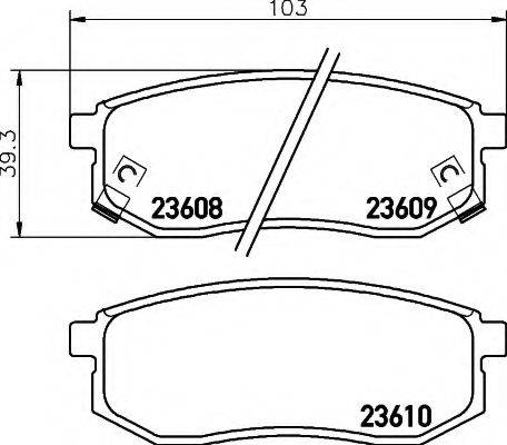 HELLA 8DB355010011 Комплект тормозных колодок, дисковый тормоз