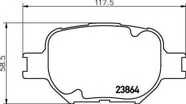 HELLA 8DB355010201 Комплект тормозных колодок, дисковый тормоз