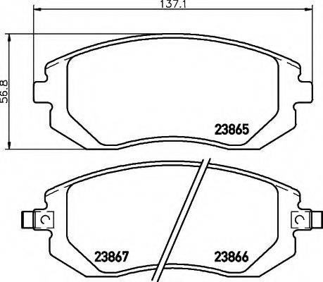 HELLA 8DB355010211 Комплект тормозных колодок, дисковый тормоз