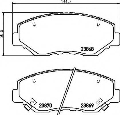 HELLA 8DB355010231 Комплект тормозных колодок, дисковый тормоз