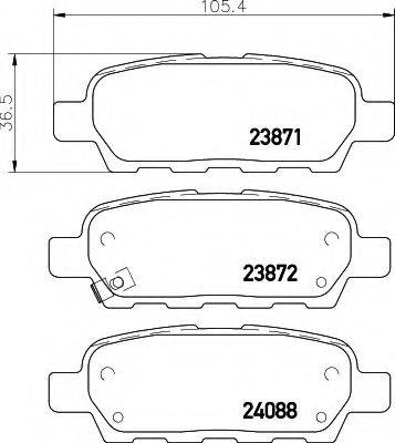 HELLA 8DB355010241 Комплект тормозных колодок, дисковый тормоз