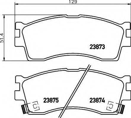 HELLA 8DB355010251 Комплект тормозных колодок, дисковый тормоз