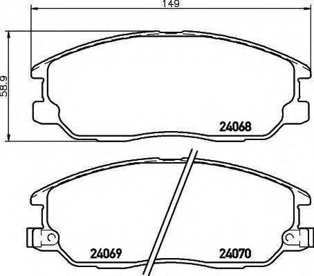 HELLA 8DB355010451 Комплект тормозных колодок, дисковый тормоз