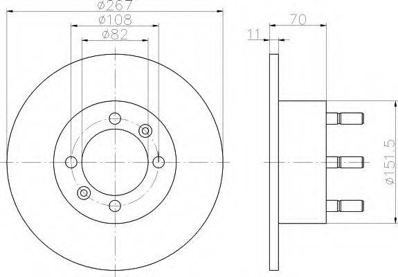 HELLA 8DD355103261 Тормозной диск