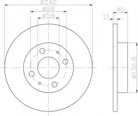 HELLA 8DD355103141 Тормозной диск