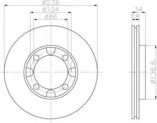 HELLA 8DD355105341 Тормозной диск