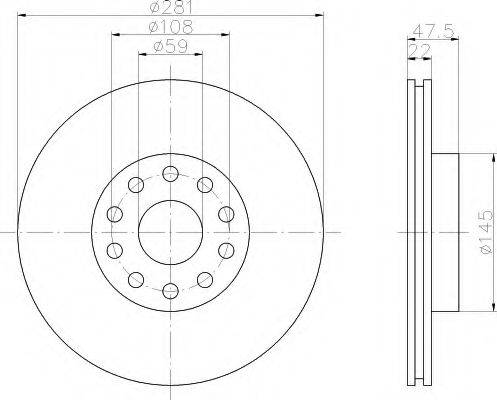 HELLA 8DD355106291 Тормозной диск