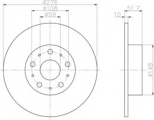 HELLA 8DD355106381 Тормозной диск