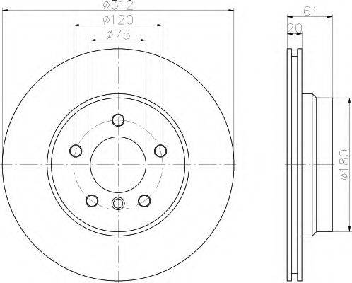 HELLA 8DD355106761 Тормозной диск