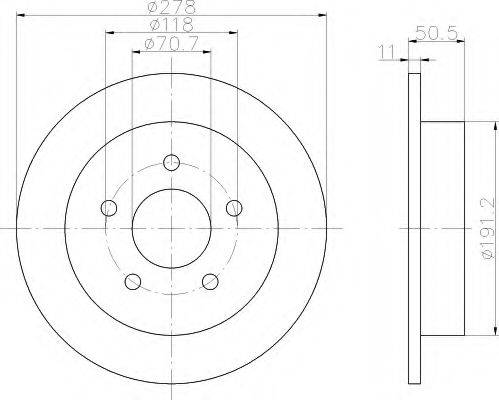 HELLA 8DD355106961 Тормозной диск