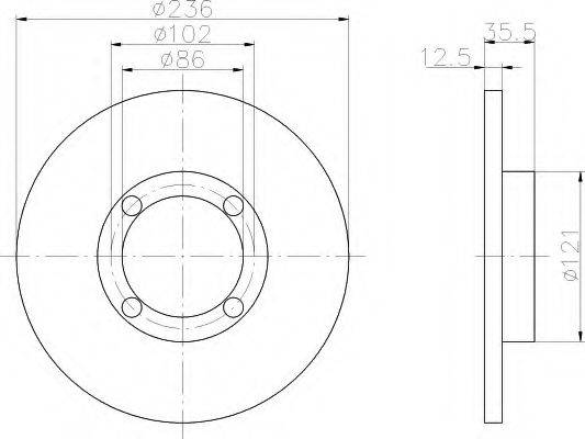 HELLA 8DD355107011 Тормозной диск