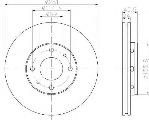 HELLA 8DD355107031 Тормозной диск