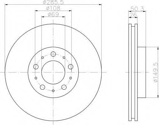 HELLA 8DD355107041 Тормозной диск