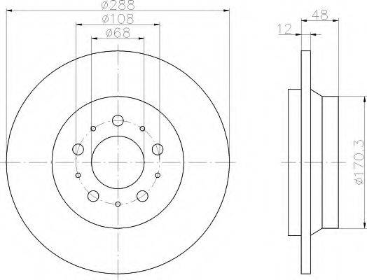 HELLA 8DD355107091 Тормозной диск