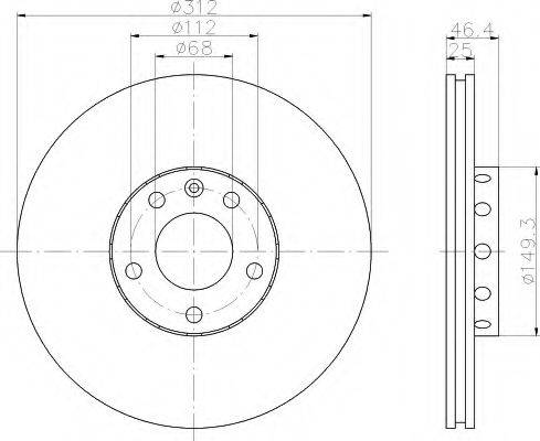 HELLA 8DD355107521 Тормозной диск