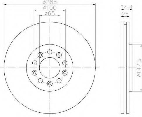 HELLA 8DD355107601 Тормозной диск