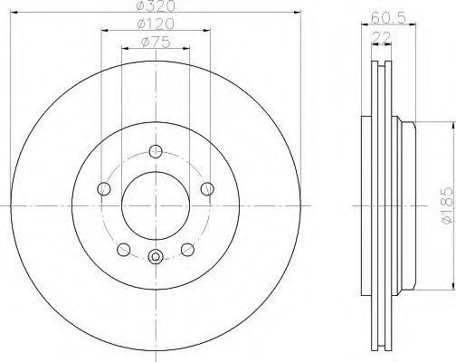 HELLA 8DD355107681 Тормозной диск