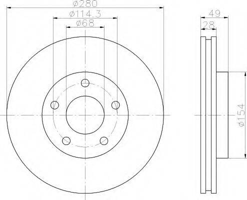 HELLA 8DD355108001 Тормозной диск