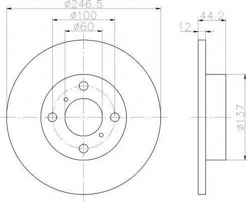 HELLA 8DD355108201 Тормозной диск