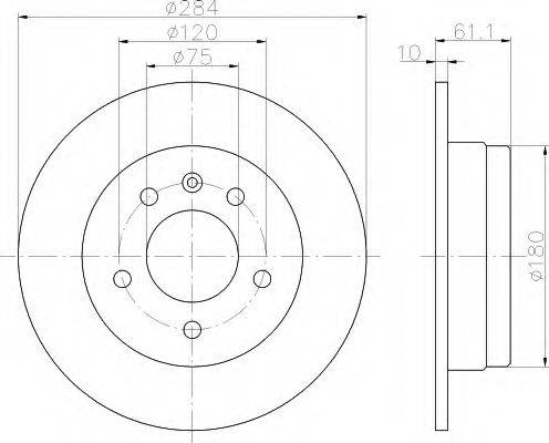 HELLA 8DD355100511 Тормозной диск