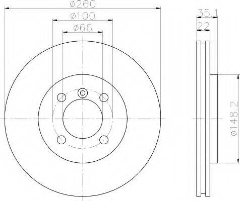 HELLA 8DD355100641 Тормозной диск