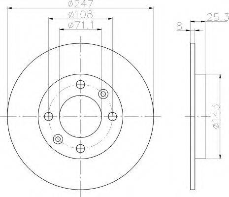 HELLA 8DD355102511 Тормозной диск