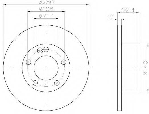 HELLA 8DD355103021 Тормозной диск