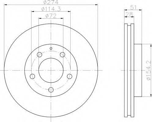 HELLA 8DD355105081 Тормозной диск