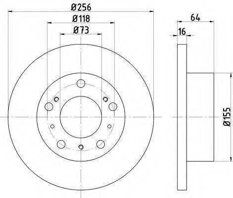 HELLA 8DD355101121 Тормозной диск