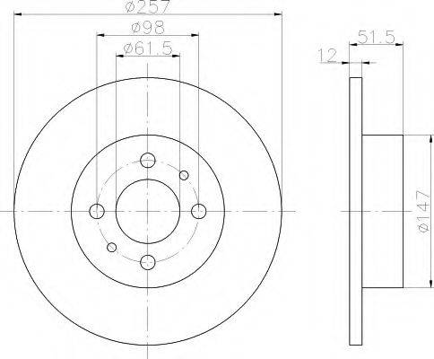 HELLA 8DD355100691 Тормозной диск