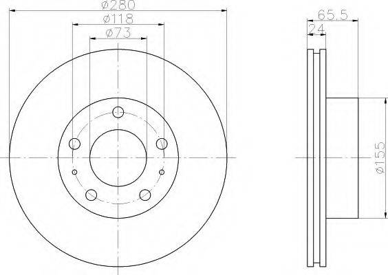 HELLA 8DD355104401 Тормозной диск