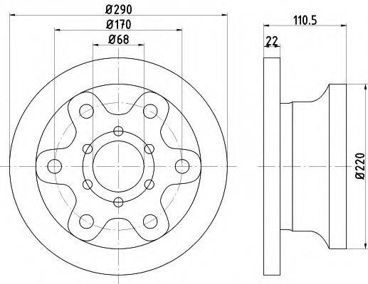 HELLA 8DD355106361 Тормозной диск