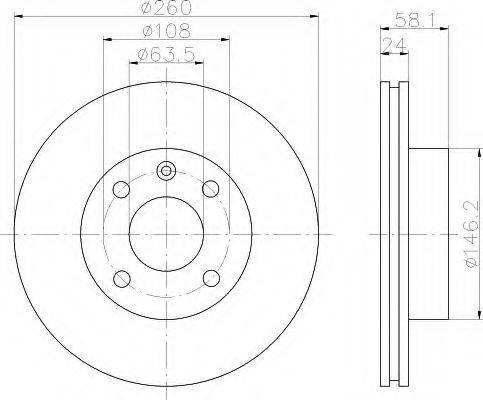 HELLA 8DD355100721 Тормозной диск
