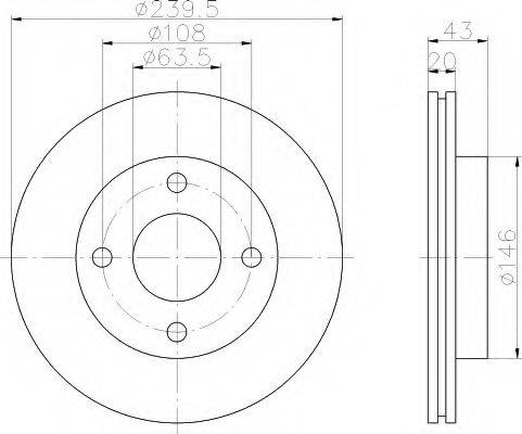 HELLA 8DD355102221 Тормозной диск