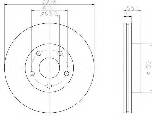 HELLA 8DD355106141 Тормозной диск