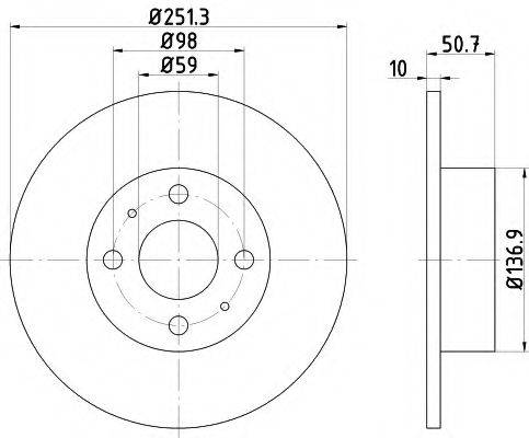 HELLA 8DD355101101 Тормозной диск