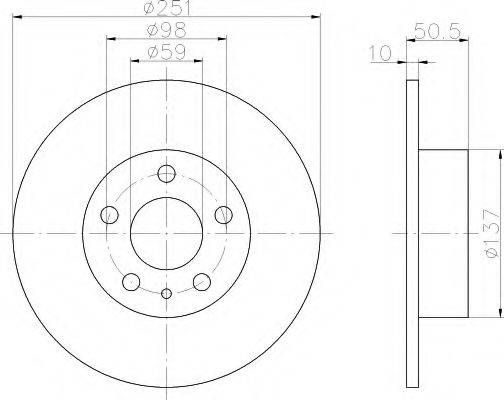 HELLA 8DD355101961 Тормозной диск