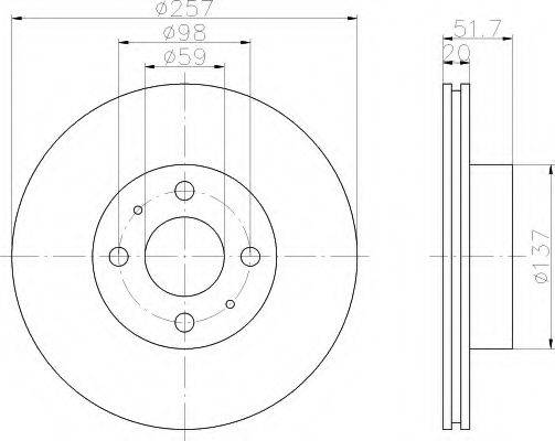 HELLA 8DD355101881 Тормозной диск