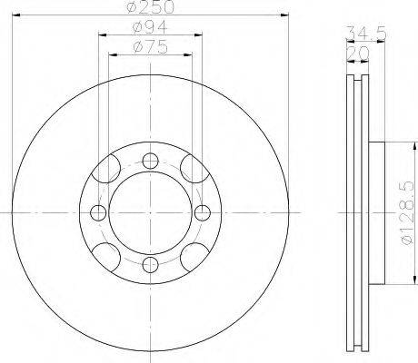 HELLA 8DD355102001 Тормозной диск