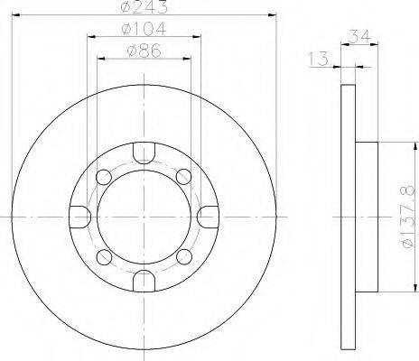 HELLA 8DD355101141 Тормозной диск