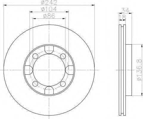 HELLA 8DD355101151 Тормозной диск