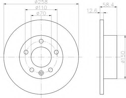 HELLA 8DD355101411 Тормозной диск