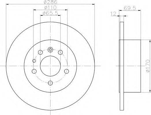 HELLA 8DD355103741 Тормозной диск