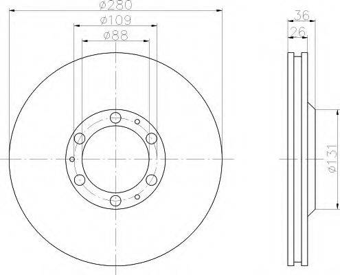 HELLA 8DD355106001 Тормозной диск