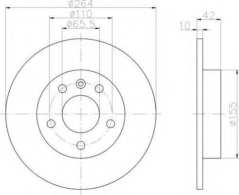 HELLA 8DD355106111 Тормозной диск