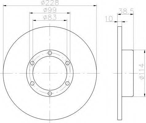 HELLA 8DD355100031 Тормозной диск