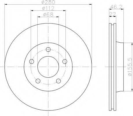 HELLA 8DD355100571 Тормозной диск