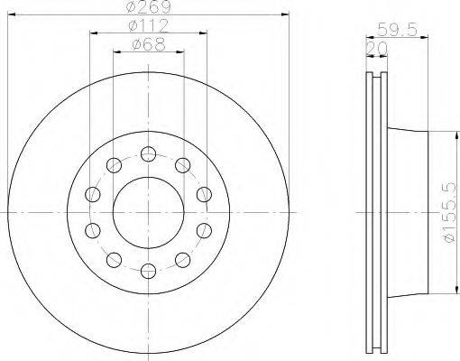 HELLA 8DD355103851 Тормозной диск