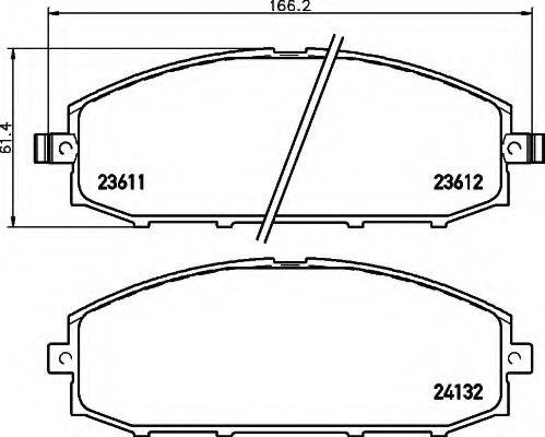 HELLA 8DB355010511 Комплект тормозных колодок, дисковый тормоз